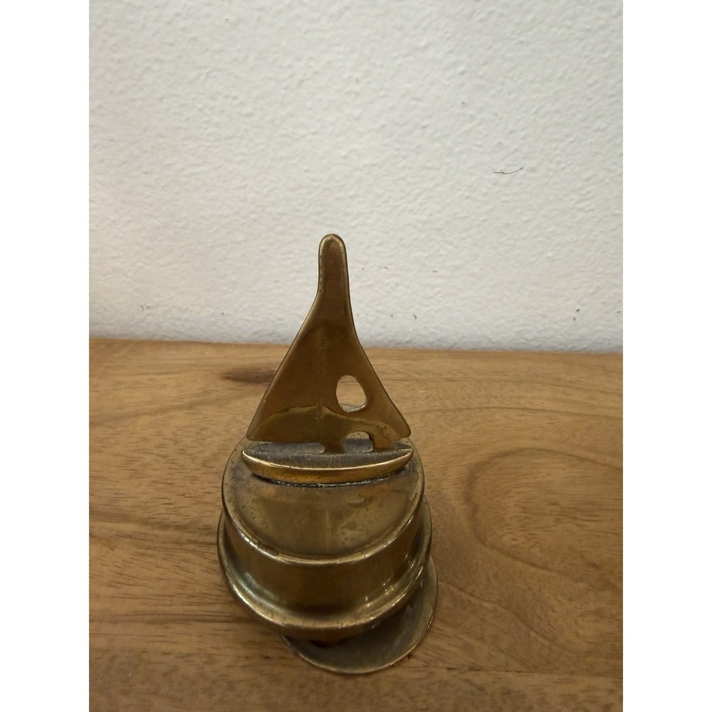 Vintage Brass Sailboat Music Box "Its A Small World"